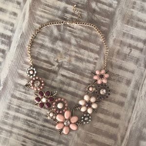 Jeweled Flower Statement necklace